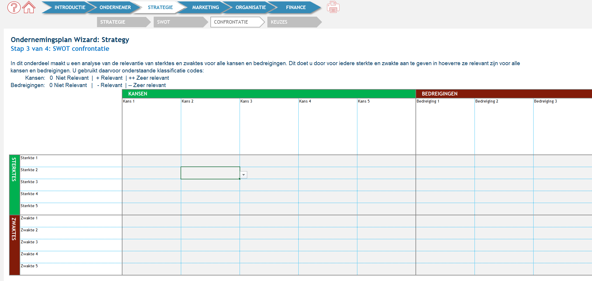 instructie ondernemingsplan applicatie: introductie