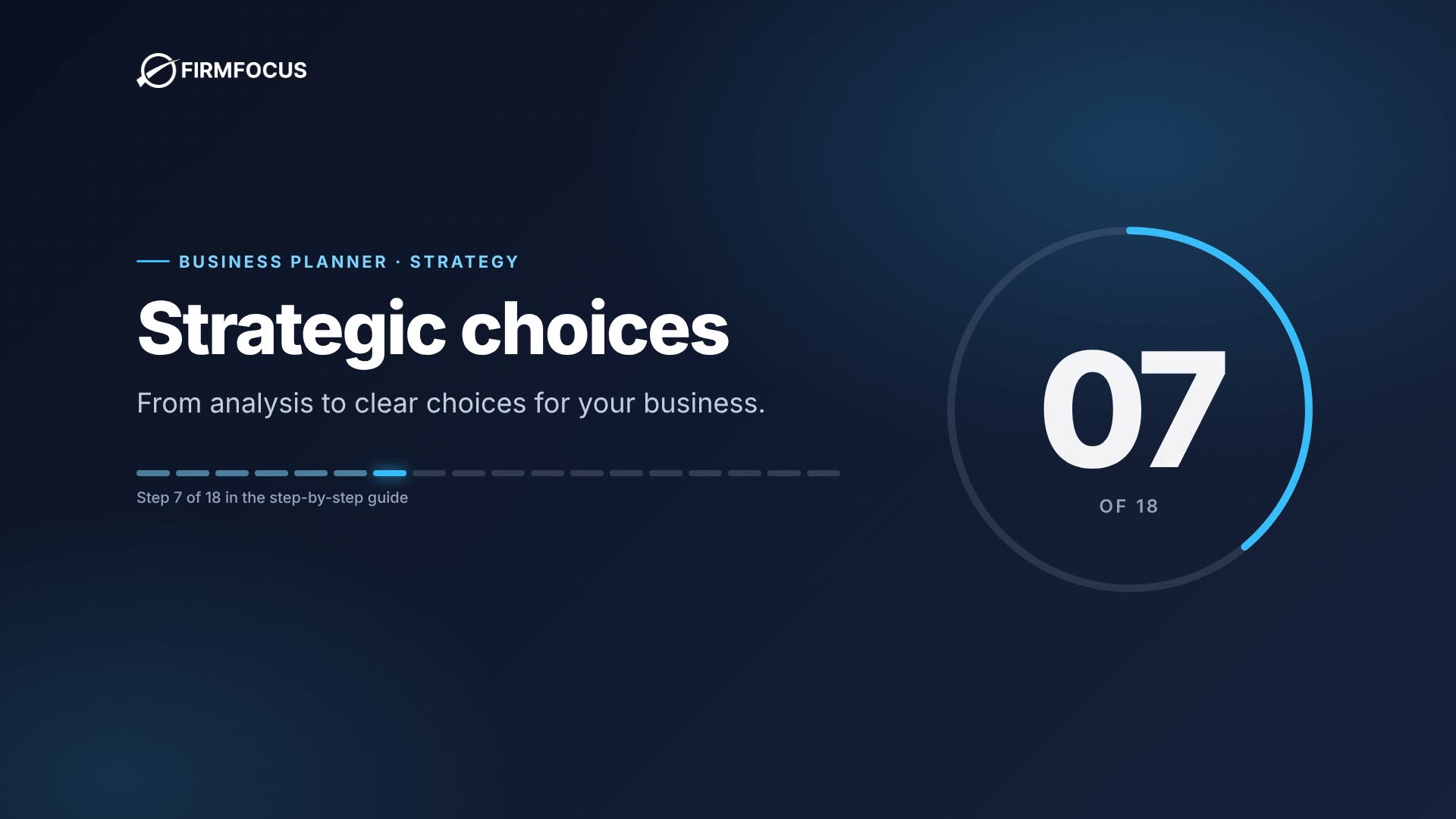 Video step 7: Strategic choices