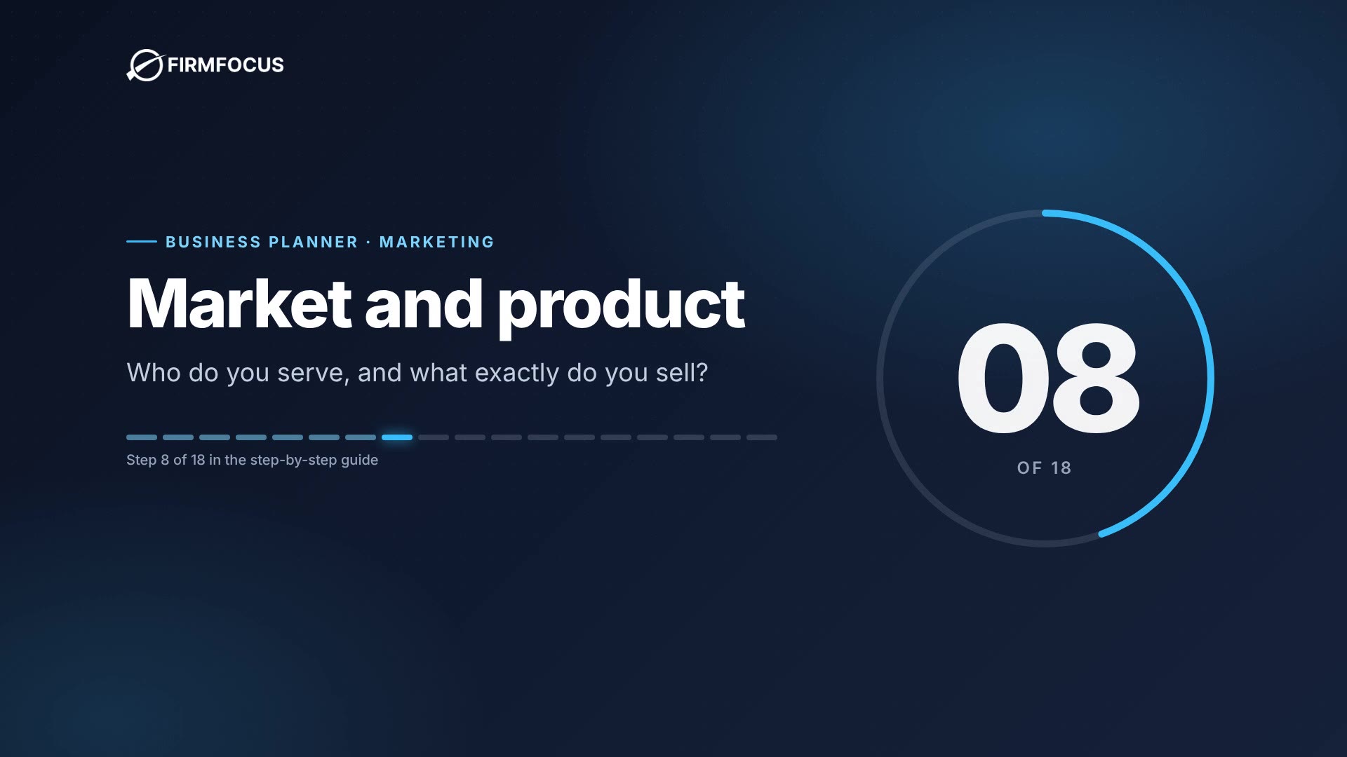 Video step 8: Market and product