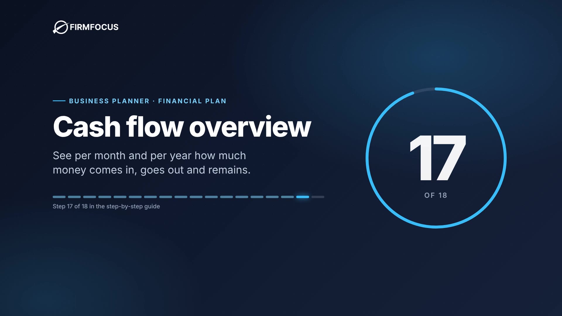 Video step 17: Cash flow overview