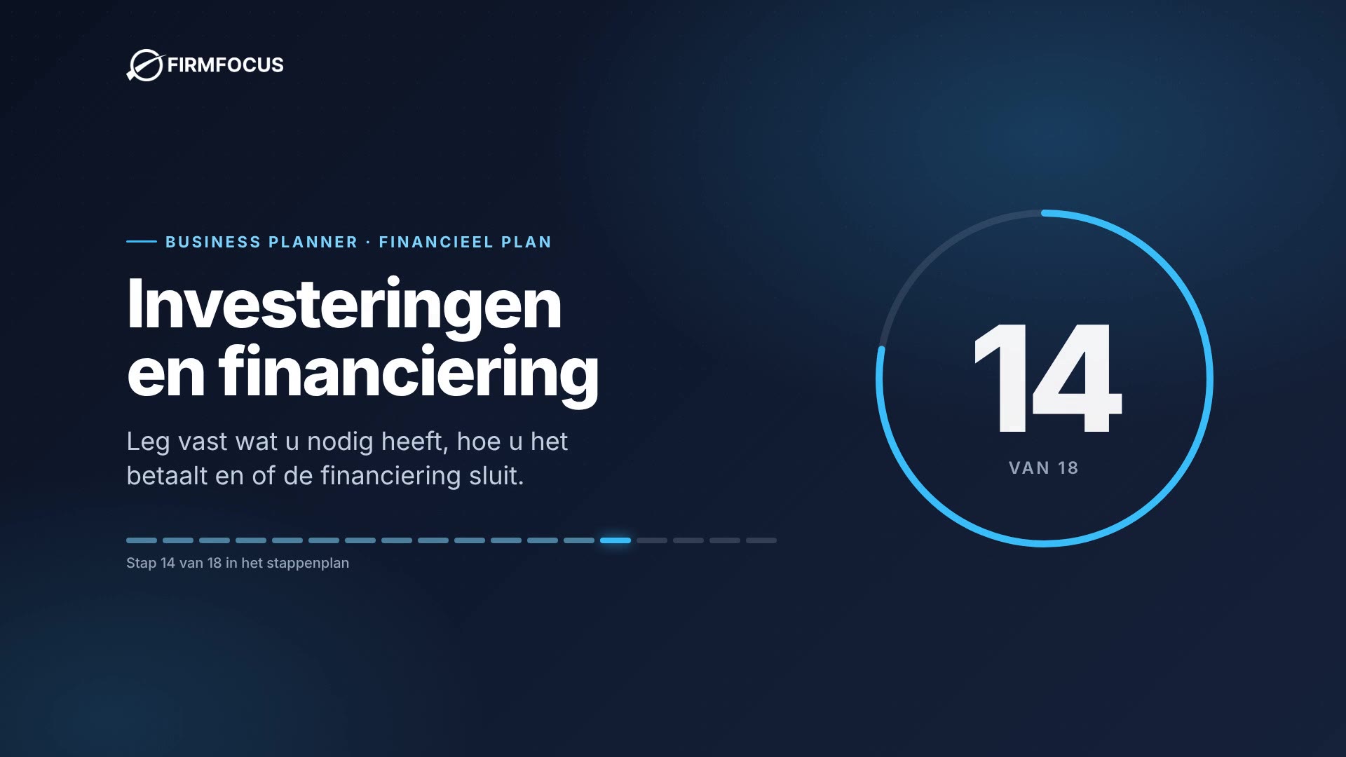 Video stap 14: Investeringen en financiering